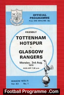 Tottenham Hotspur v Glasgow Rangers 1970