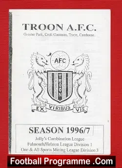 Troon v Goonhavern 1996 – Jolly’s Combination League Scotland