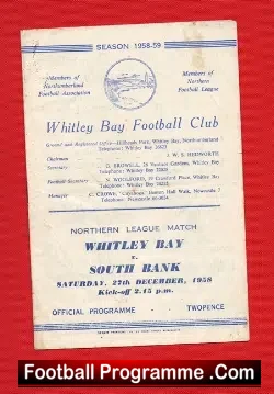 Whitley Bay v South Bank 1958 – Northern League Match
