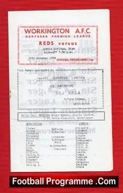 Workington v Zambia 1978 – Friendly Match