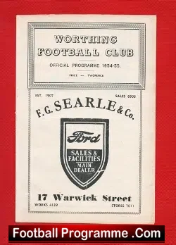 Worthing Town v Yiewsley 1955 – Reserves Match