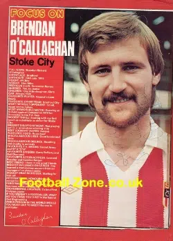 Stoke City Brendan O’Callaghan Autograph Picture