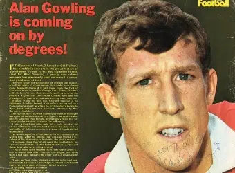 Manchester United Alan Gowling Signed Autographed Picture