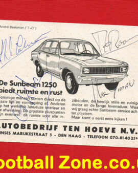 Den Haag Football Team Card Signed 1971/72 - Netherlands Holland