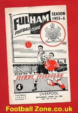 Fulham v Liverpool 1956 - Signed - Evans