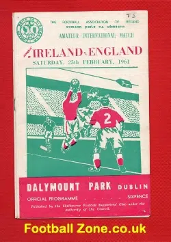 Ireland v England 1961 - Amateur Match at Dalymount
