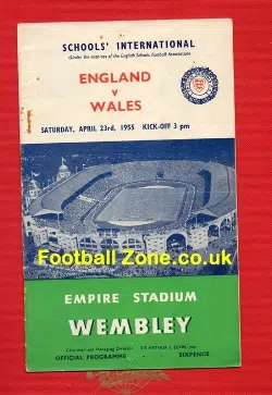England v Wales 1955 - Wembley Stadium - Boys Match