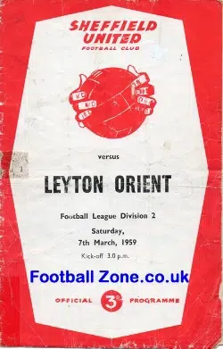 Sheffield United v Leyton Orient 1959 - Multi Autographed