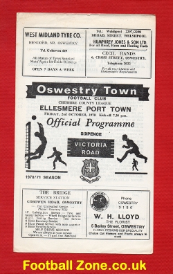 Oswestry Town v Ellesmere Port 1970
