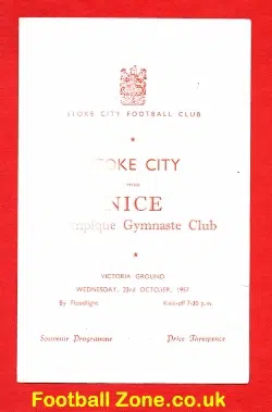 Stoke City v Nice Olympique 1957 - France