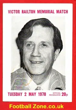 Victor Railton Editor Testimonial 1978 West Ham v Bobby Moore