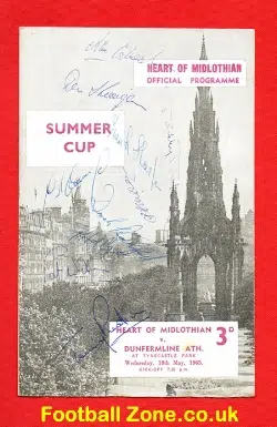 Heart Of Midlothian v Dunfermline Athletic 1965 – Autographs