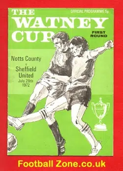 Notts County v Sheffield United 1972 - Watney Cup