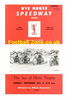 Rye House Speedway – Ace Of Hearts Trophy 1965