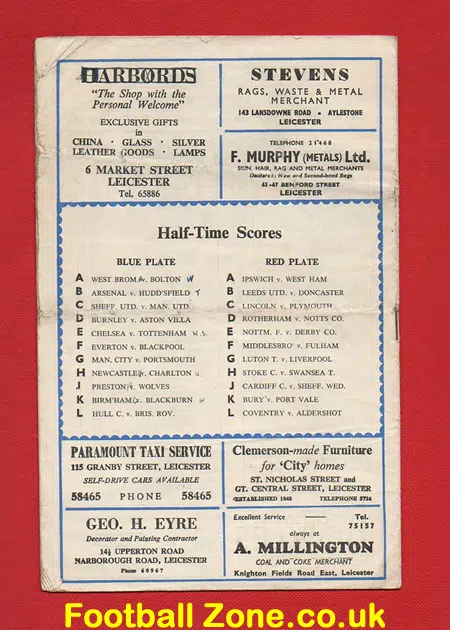 Leicester City v Sunderland 1954
