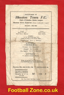 Ilkeston Town v Matlock 1946 – Reserves + Corinthins