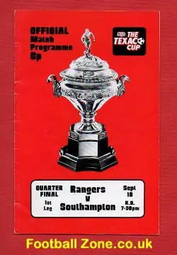 Glasgow Rangers v Southampton 1974 - Texaco Cup QF
