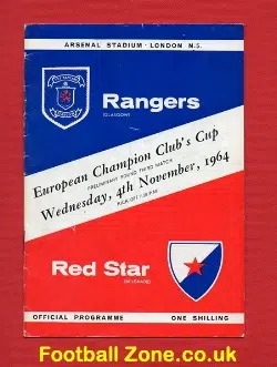 Glasgow Rangers v Red Star Belgrade 1964 - at Arsenal
