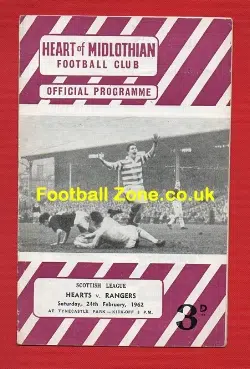 Heart Of Midlothian v Glasgow Rangers 1962