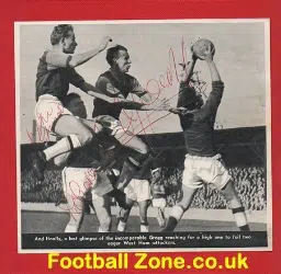 Manchester United Harry Gregg + Mike Grice West Ham Autograph