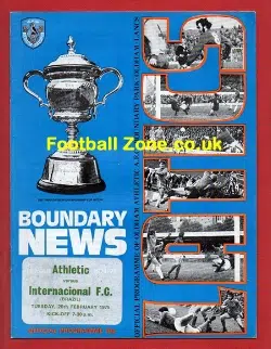 Oldham Athletic v SC Internacional 1975 – at Boundry Park