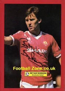 Manchester United Bryan Robson Autograph + Info Sheets