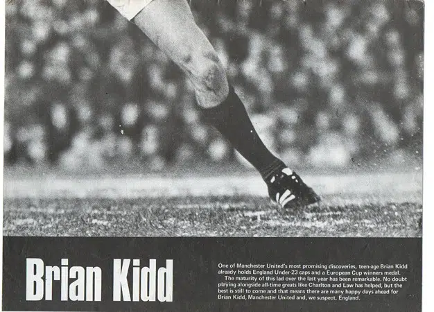 Manchester United Brian Kidd Autograph Signed 1960s