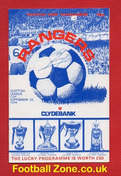 Glasgow Rangers v Clydebank 1976 – Multi Autographed SIGNED
