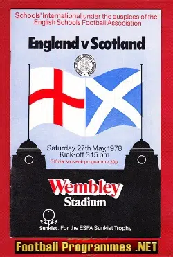 England v Scotland 1978 - Schoolboys at Wembley Malpas