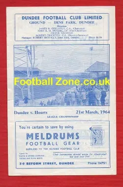 Dundee v Heart of Midlothian Hearts 1964