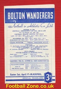 Bolton Wanderers v Blackpool 1954