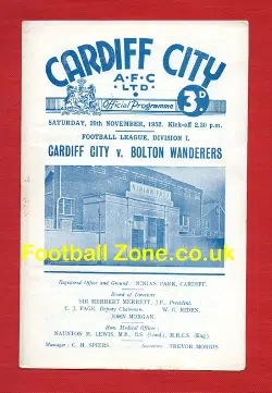 Cardiff City v Bolton Wanderers 1952