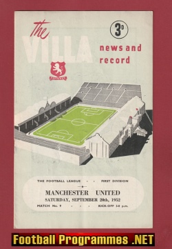 Aston Villa v Manchester United 1952 – v Man Utd