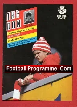 Aberdeen v Motherwell 1986 – Multi Autographs