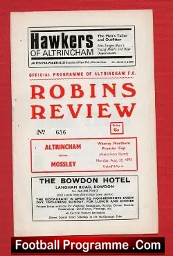Altrincham v Mossley 1972 – Watney Premier Cup