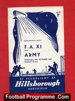 Army v FA XI 1960 – at Hillsborough + Bobby Moore