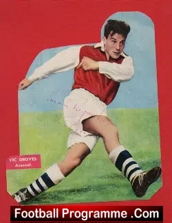 Arsenal Vic Groves Autograph Picture - football memorabilia