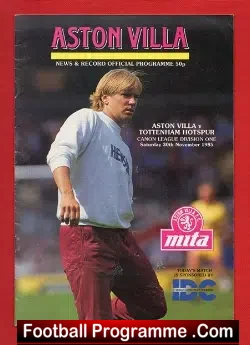 Aston Villa v Tottenham 1985 – Signed by 12 Players