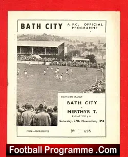 Bath City v Merthyr Tydfil 1954