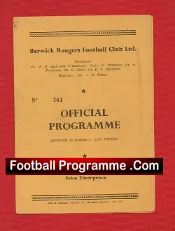 Berwick Rangers v Ayr United 1957 – Signed