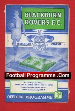 Blackburn Rovers v Werder Bremen 1958 Floodlights - Signed - football programme