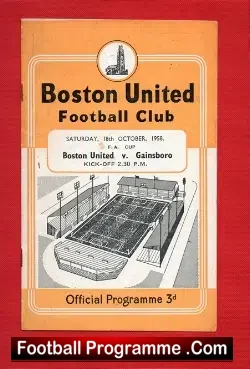 Boston United v Gainsborough 1958 – FA Cup