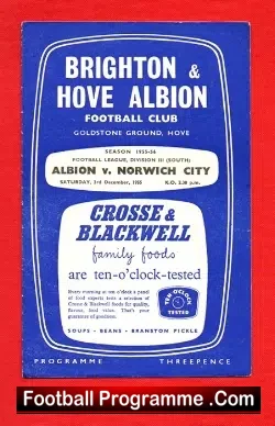 Brighton Hove Albion v Norwich City 1955