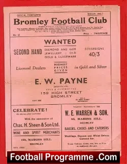 Bromley v Hitchin Town 1947