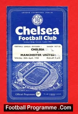 Chelsea v Manchester United 1958 - Munich Disaster Season - football programme