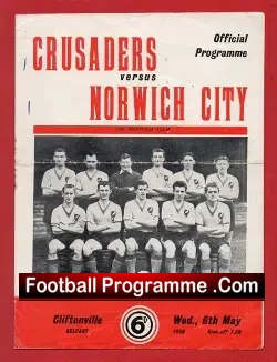 Crusaders v Norwich City 1959