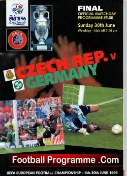 Czech Rep v Germany 1996 UEFA  Cup Final - Old Trafford - football programme