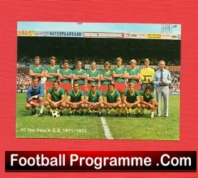 Den Haag Football Team Card Signed 1971/72 – Netherlands Holland