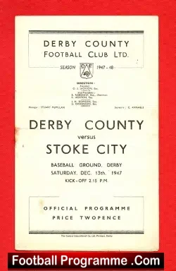 Derby County v Stoke City 1947 – 1940s