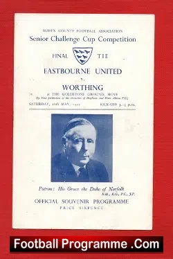 Eastbourne United v Worthing 1957 – Senior Cup Final